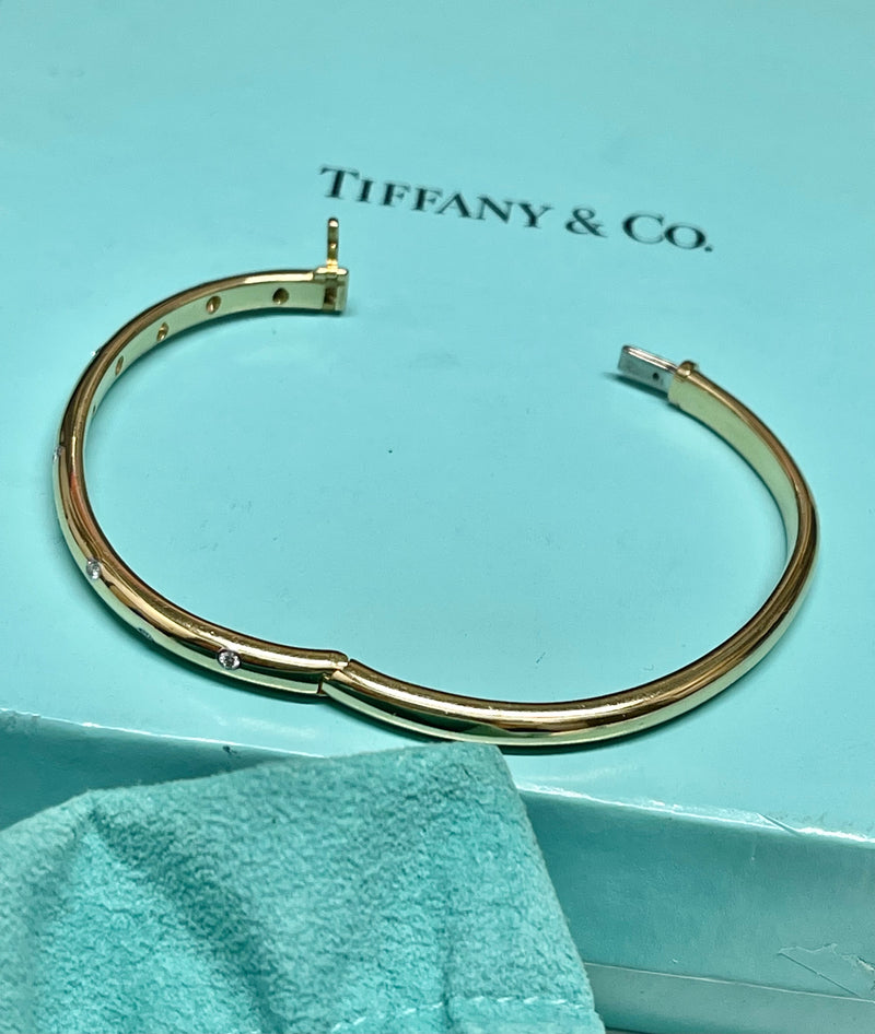 Tiffany & Co. Etoile Bangle in 18K Yellow Gold and Platinum