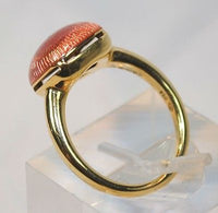 FABERGE Pink Enamel Ring in 18K Yellow Gold - $8K VALUE