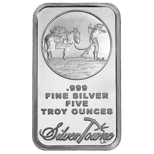 Buy 1 oz SilverTowne Retro Prospector Silver Bar (New)