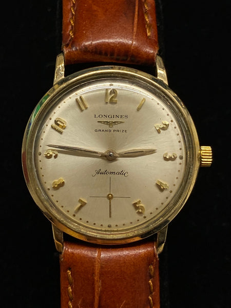 Longines Grand Prize Automatic 10K Gold Tone Stainless Steel Back Wris ...
