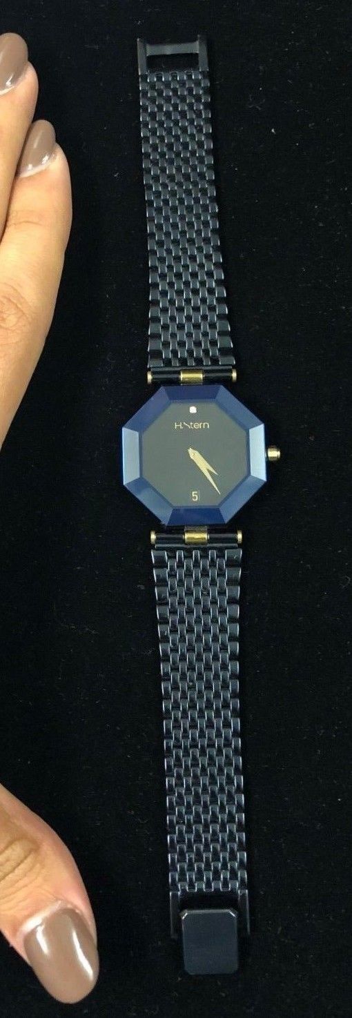 H. STERN Unisex Octagon Stainless Steel Blue Sapphire Watch – APR57