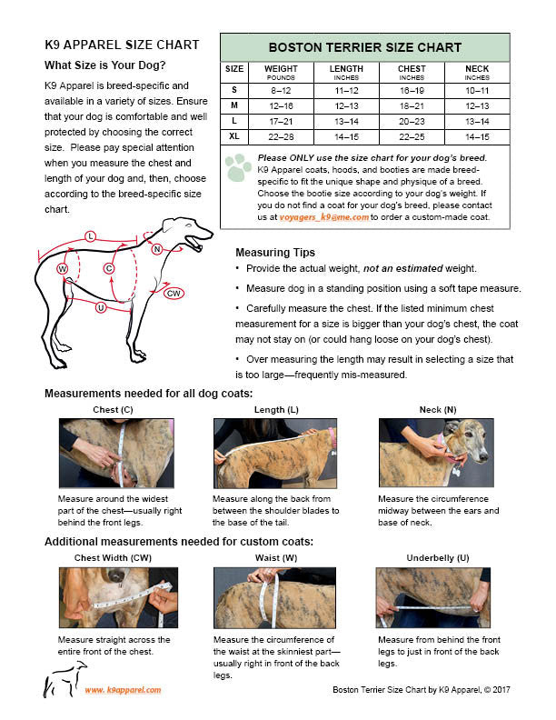 Terrier Size Chart