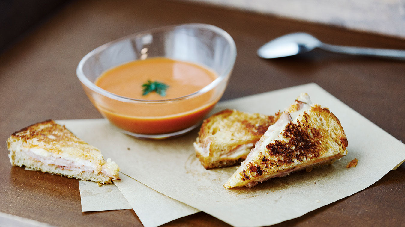 Grilled cheese and tomato soup.