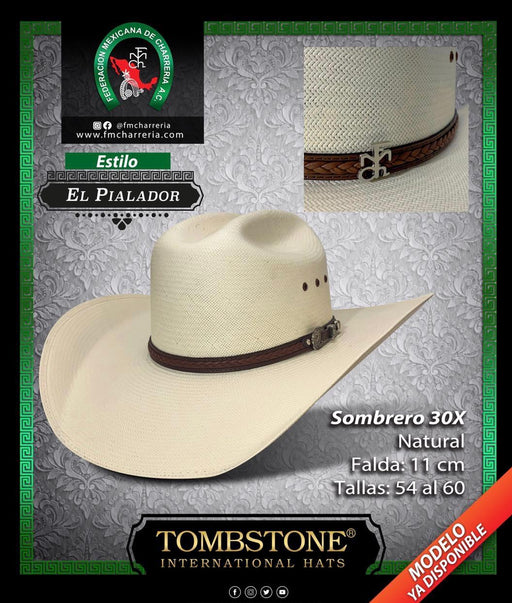 100X Fantasma - Sombreros Vaqueros para Hombre - 58 (Mex) = 7 1/4 (USA) /  Natural