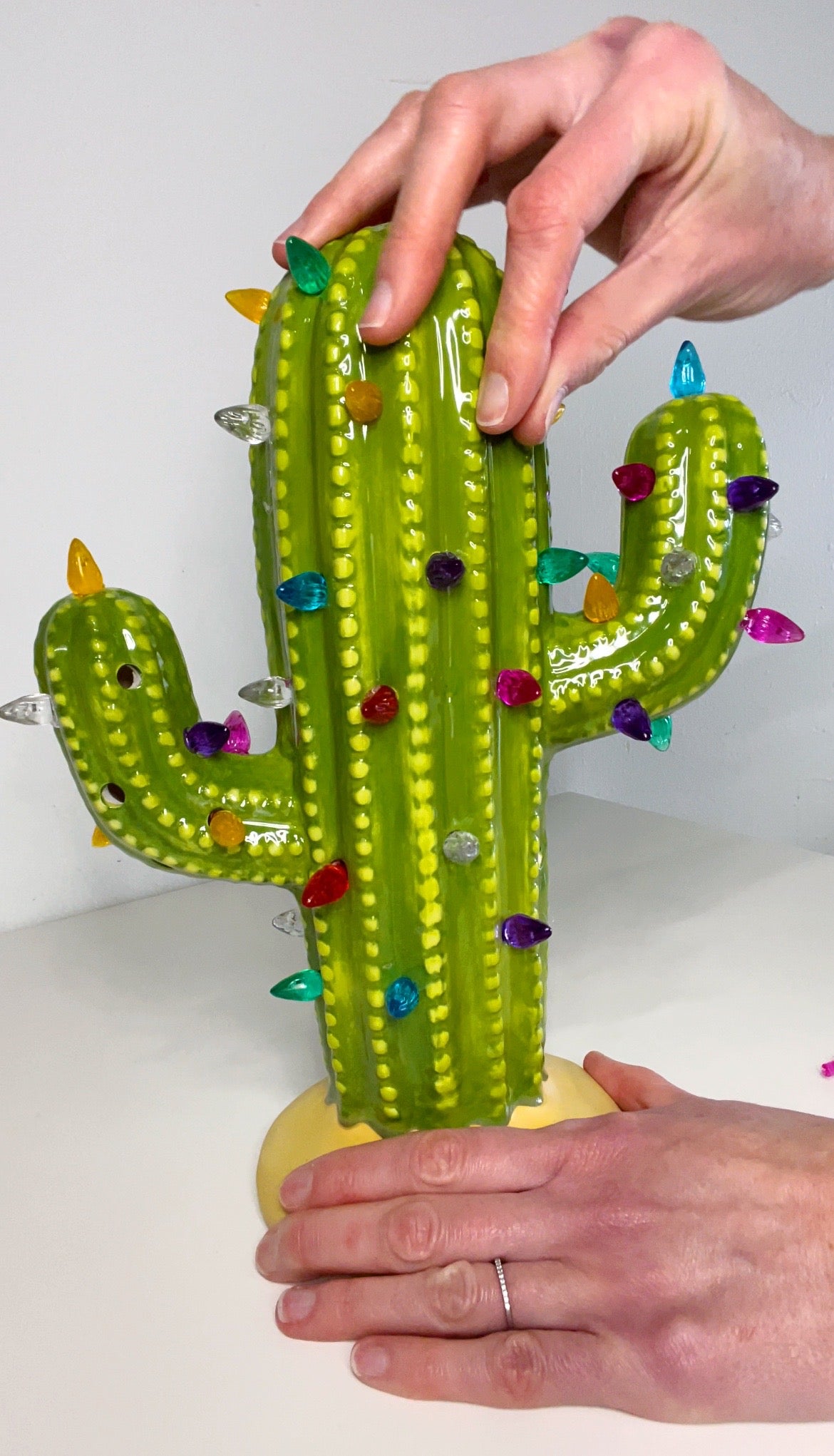 Removing bulbs from ceramic cactus