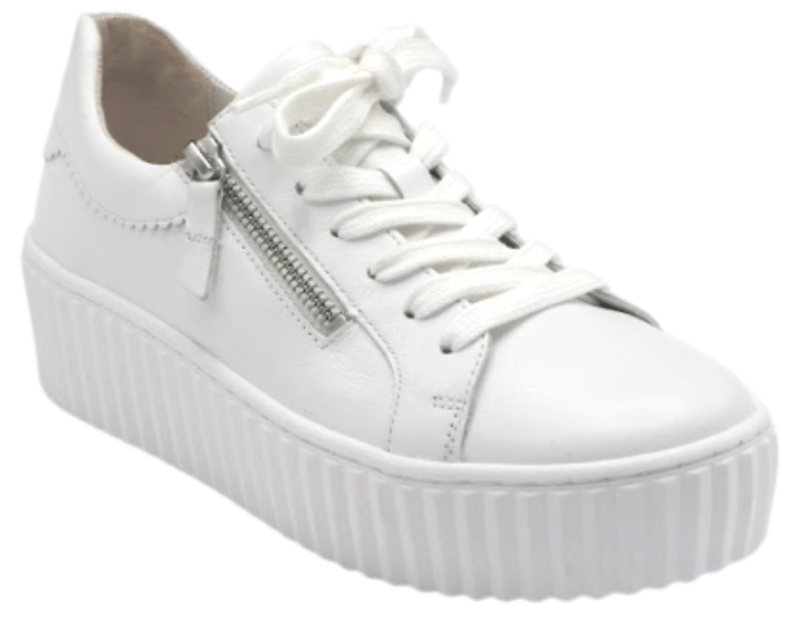 Gabor: Zip Fashion Sneaker in White |