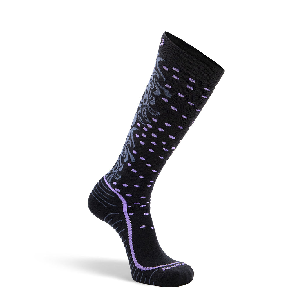 Women's Falling Leaf Lightweight Over-the-Calf Ski and Snowboard Sock