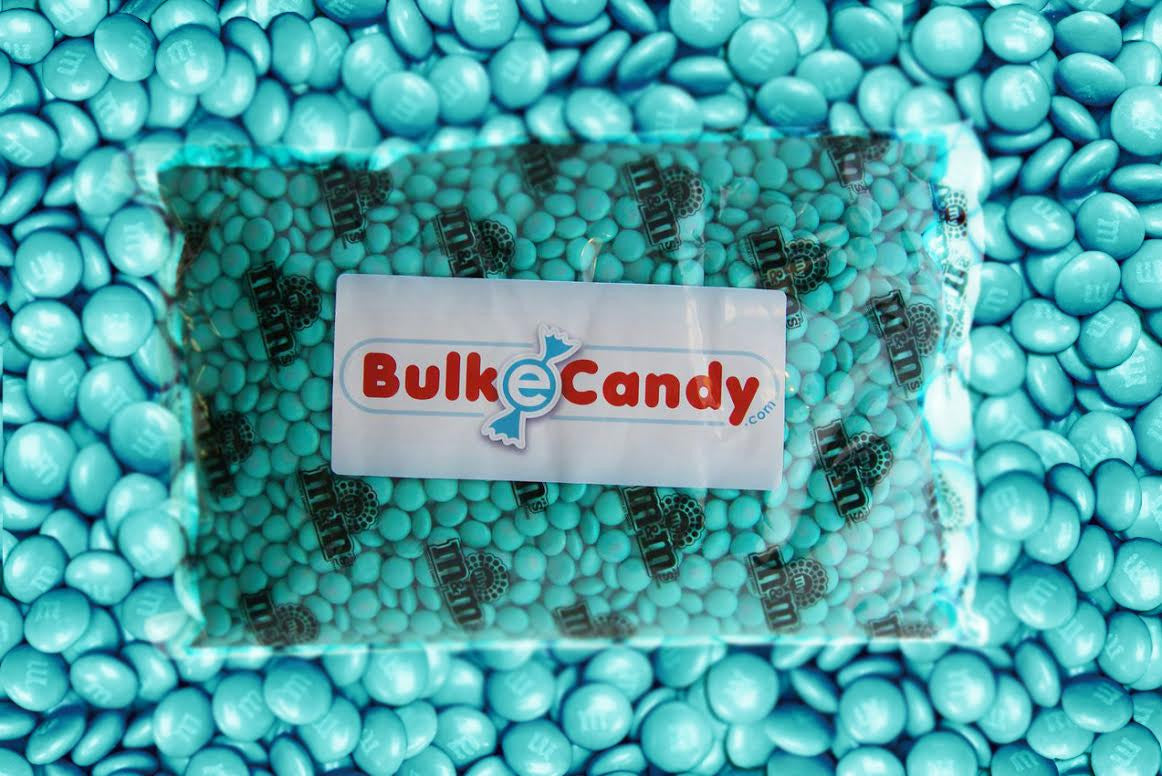 Bulk Aqua Green M&M's 10lbs | bulkecandy.com - BulkECandy.com/SnackerzInc.