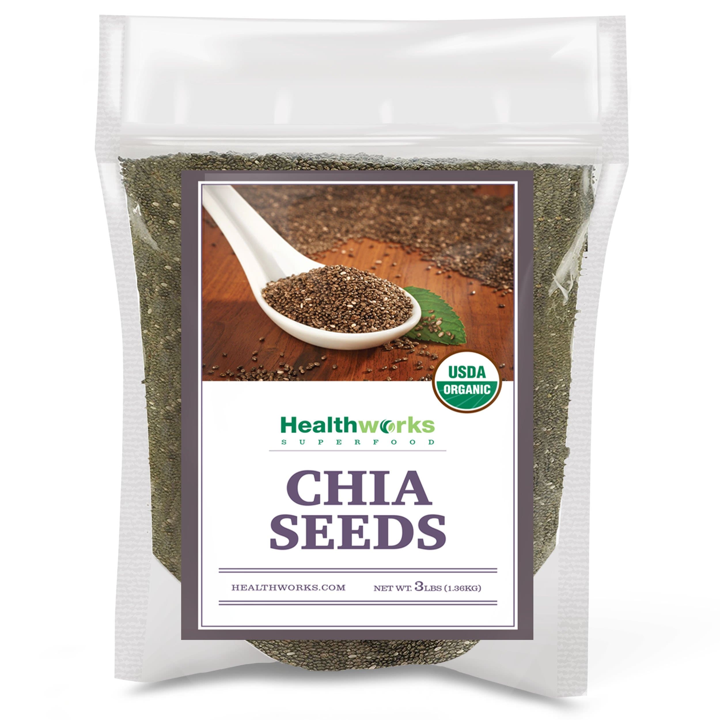 Healthworks Chia Seeds Organic Raw (48 Ounces / 3 Pounds