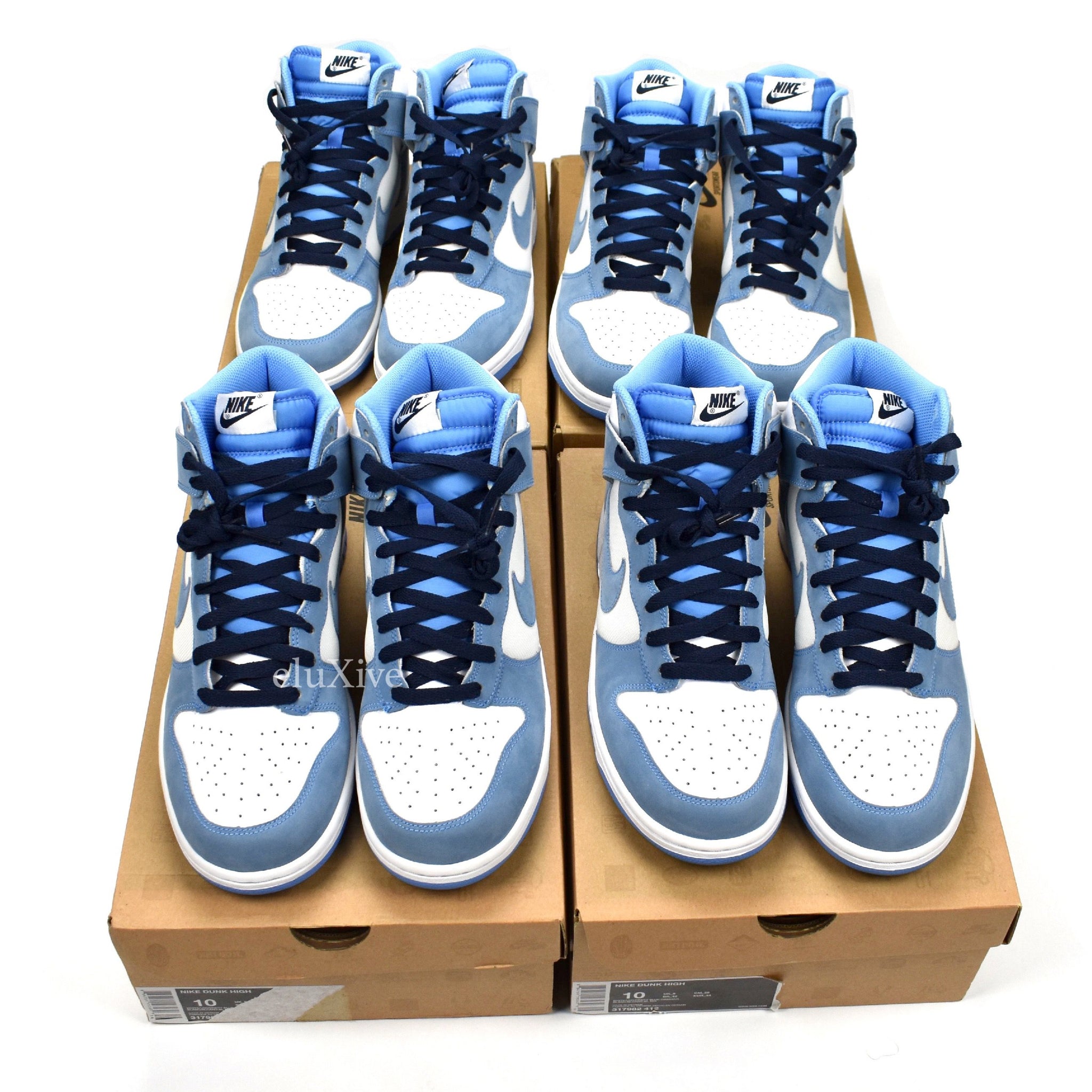 nike dunk high blue and white