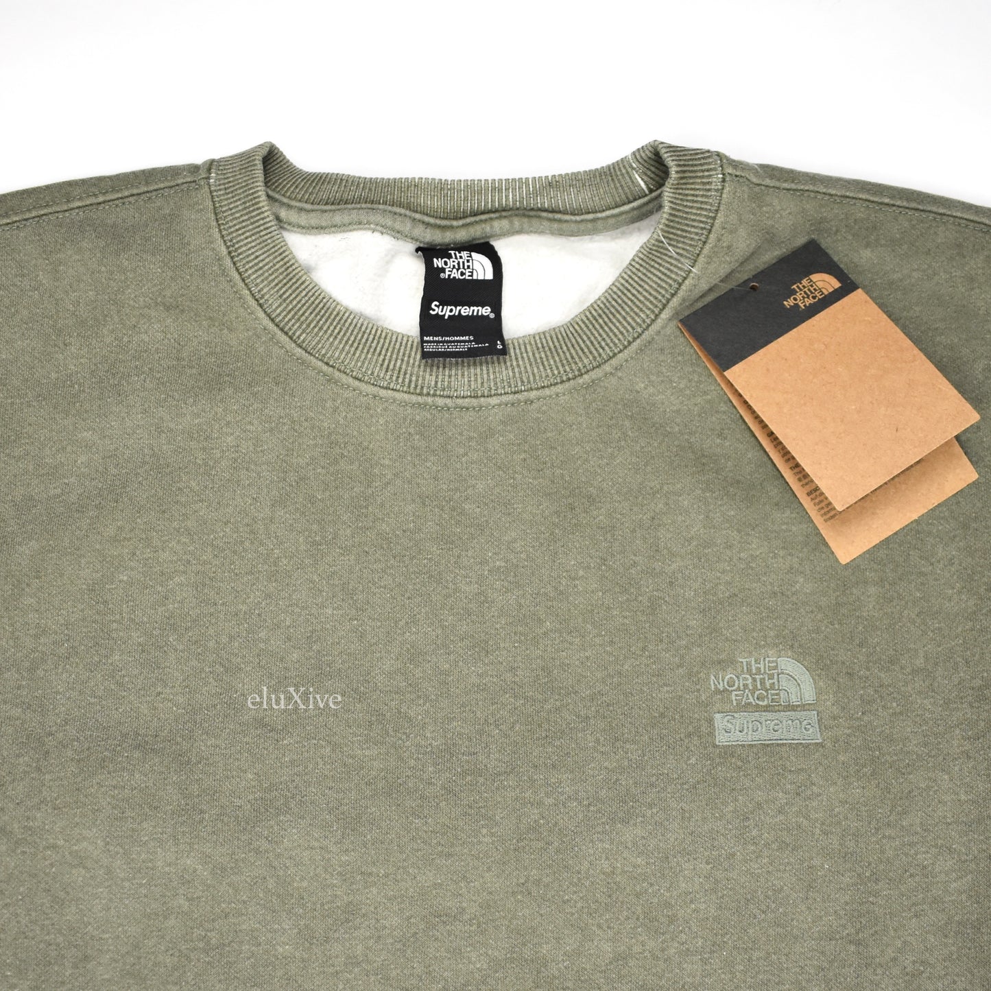 Supreme x The North Face - Pigment Print Logo Sweatshirt (Olive