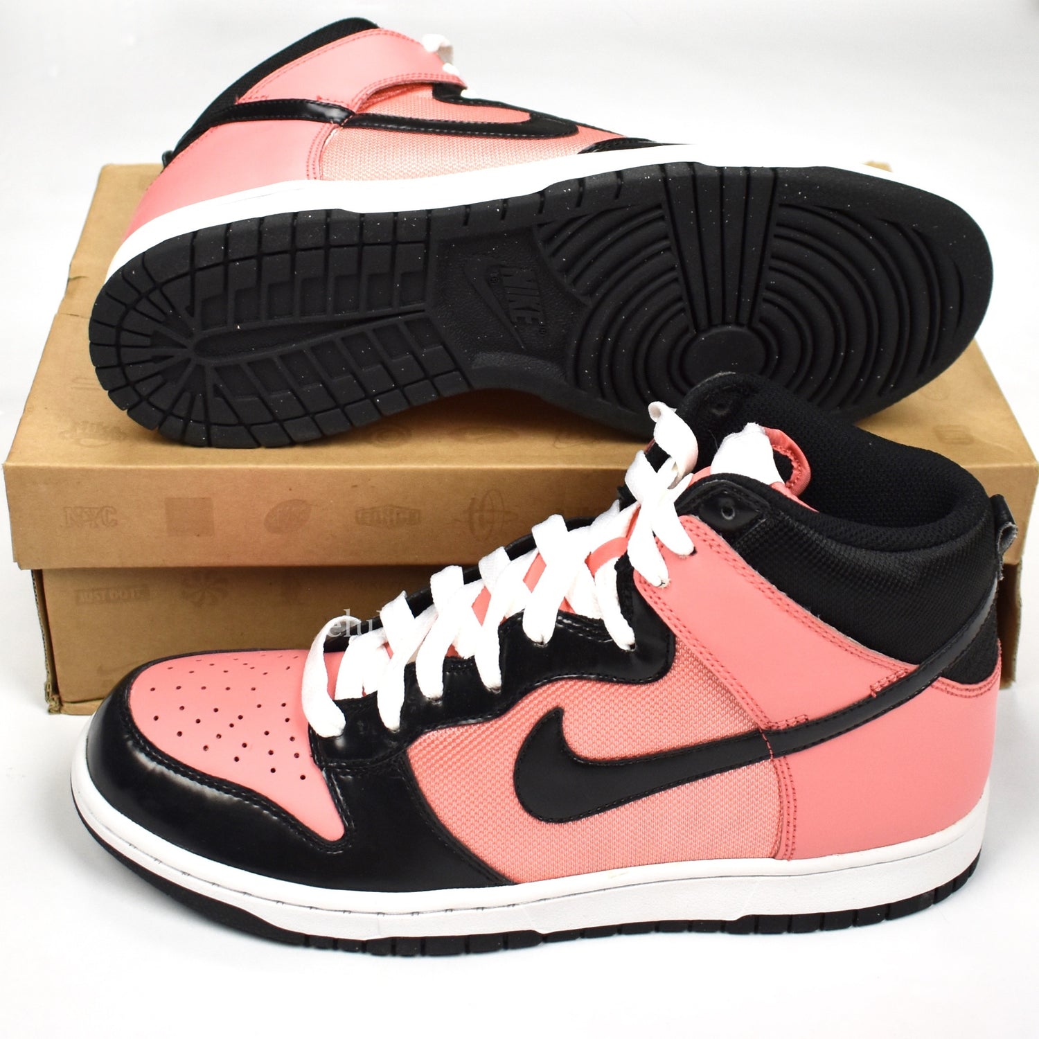 peach and black dunks