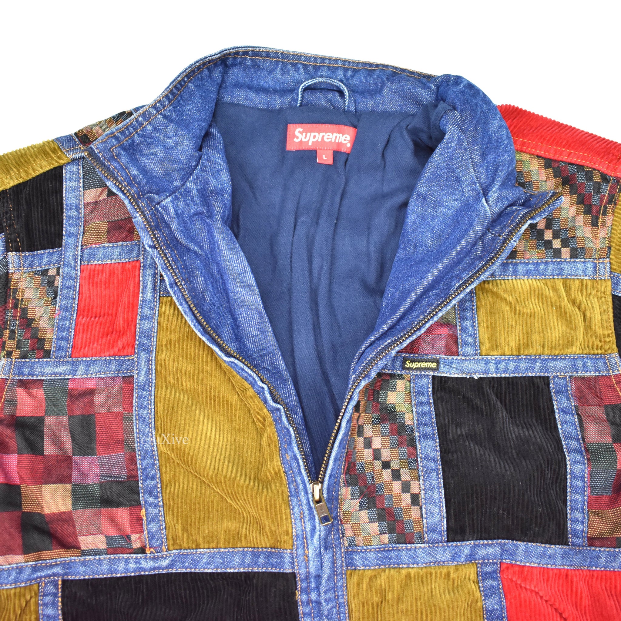 corduroy patchwork denim jacket