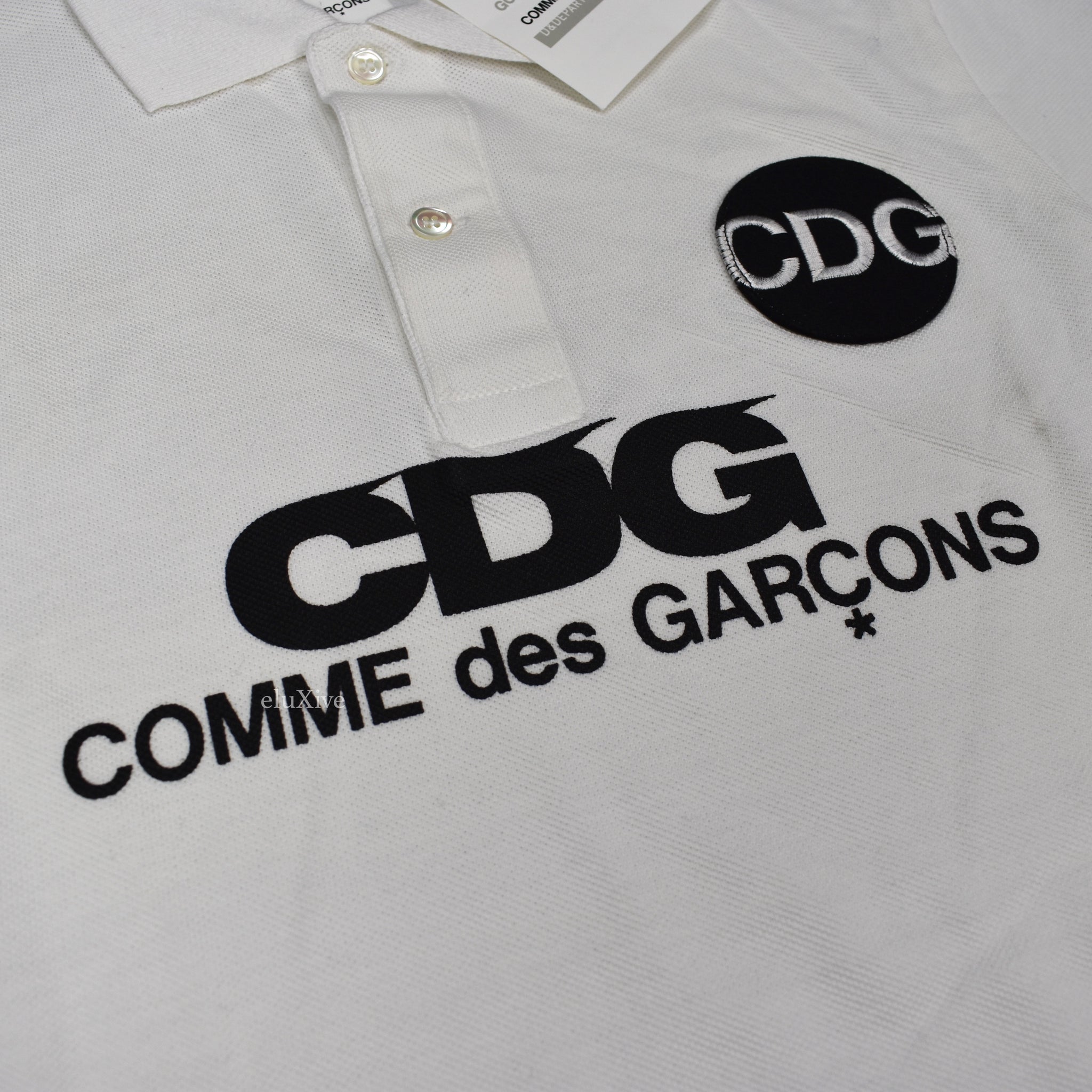 cdg polo white