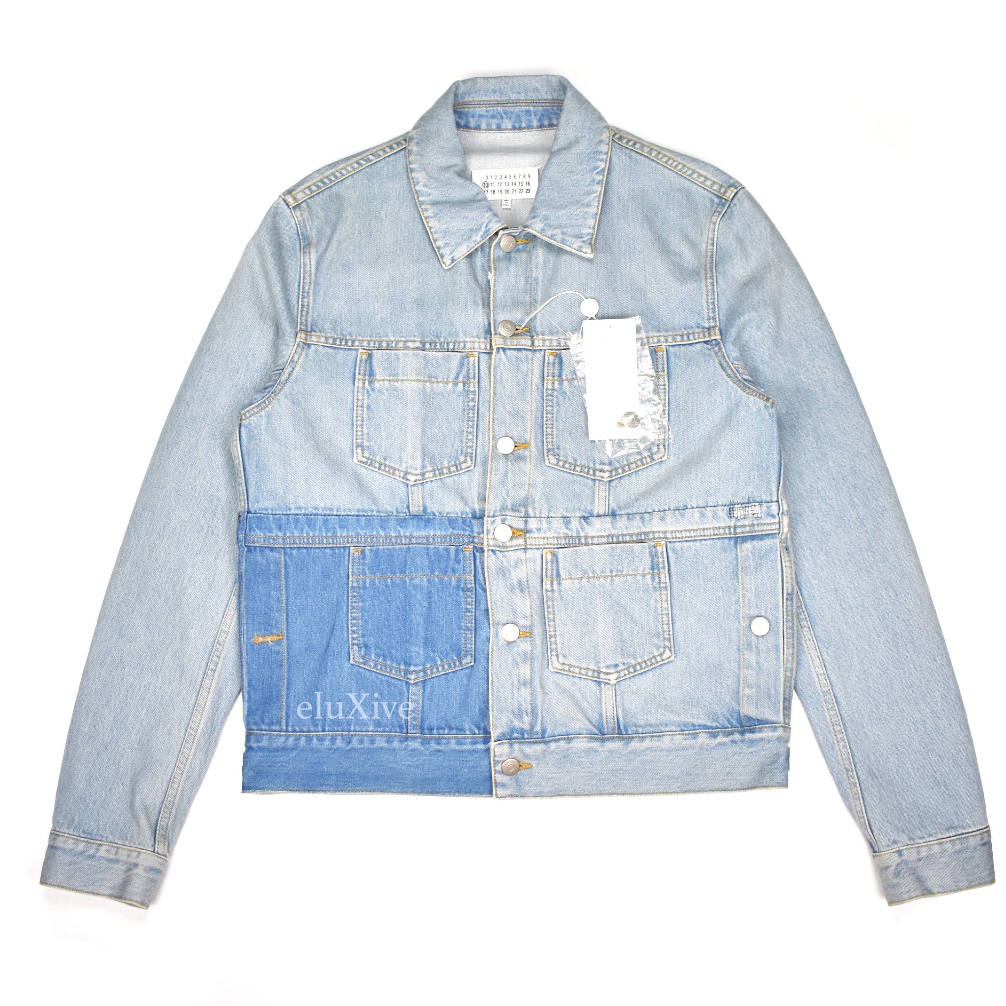 patchwork denim trucker jacket