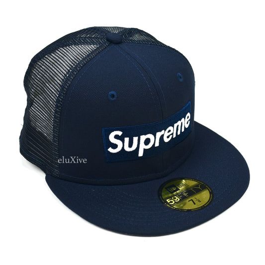 Supreme x New Era - SS23 Olive Box Logo Mesh Back Hat – eluXive