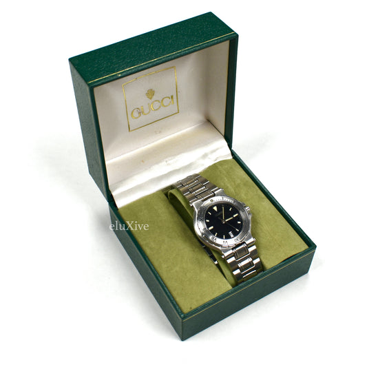 Gucci - 9700 Stainless Steel Black Dial Diver's Watch