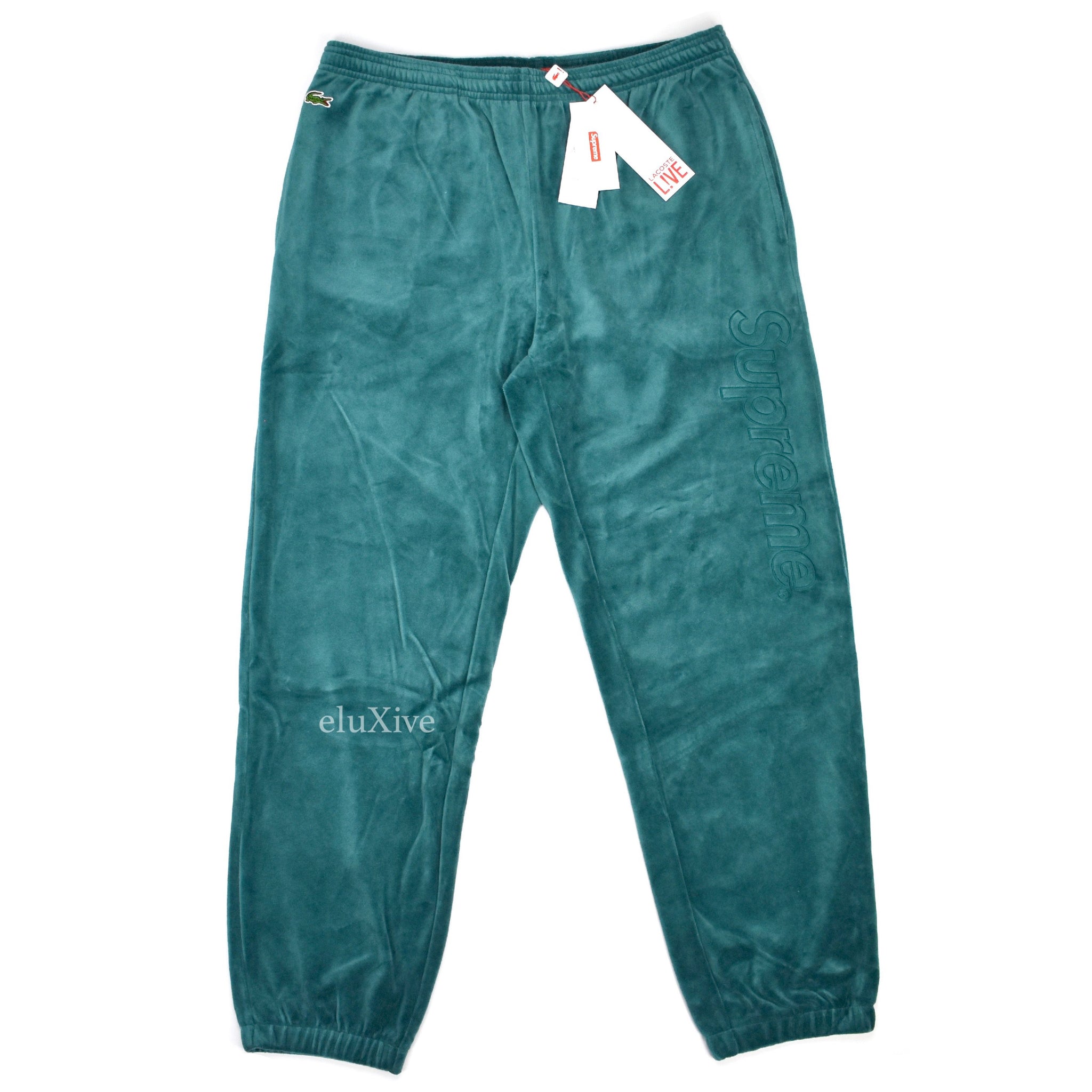 supreme lacoste velour pants