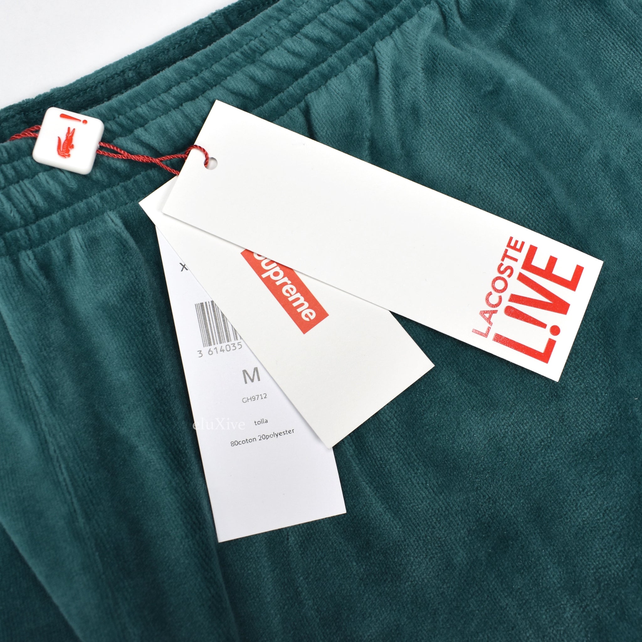 supreme lacoste velour pants