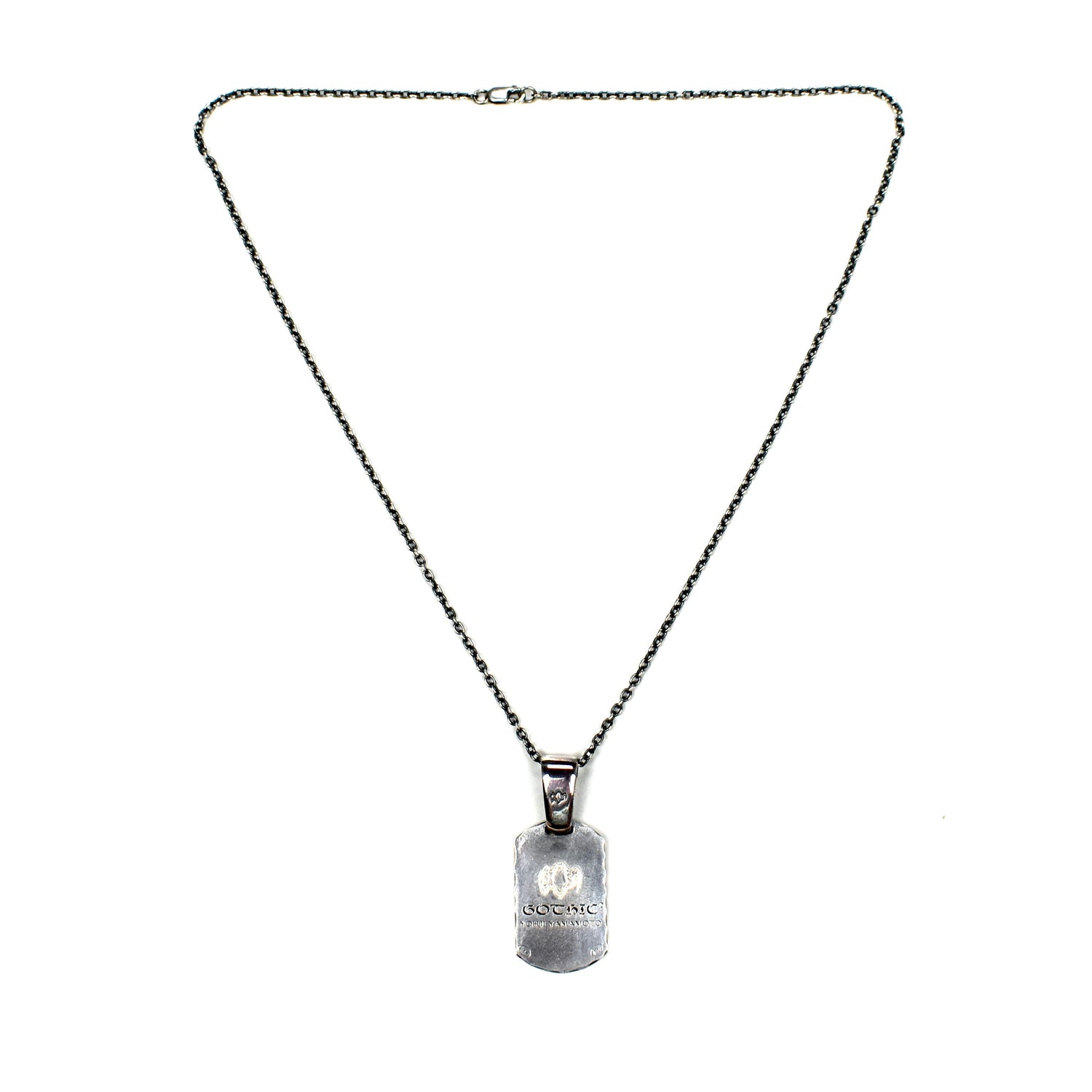 Yohji Yamamoto - Silver Gothic Dog Tag Chain Necklace – eluXive