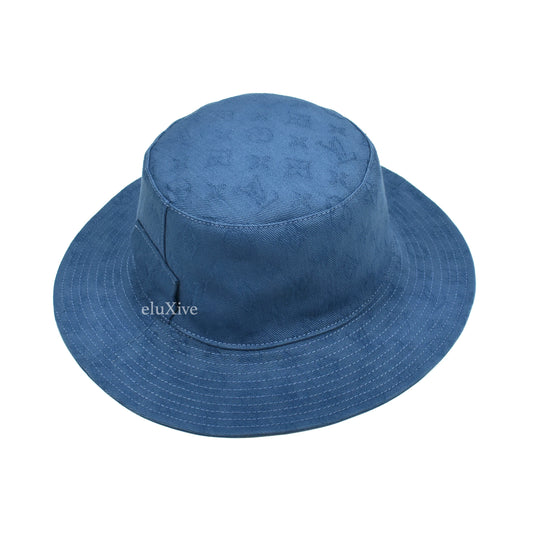 Louis Vuitton - Blue Monogram Fade Bucket Hat – eluXive