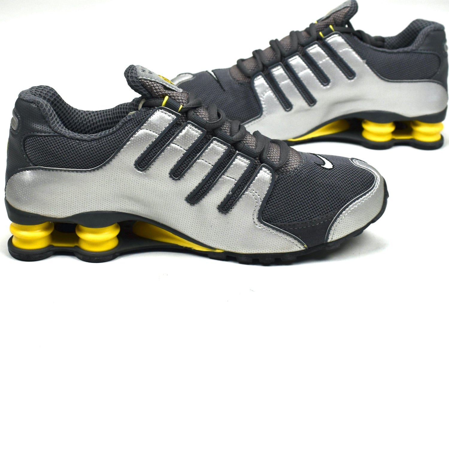 Nike - Men's Shox SE Dark Gray / Cobalt Blue / Gold Sneakers – eluXive