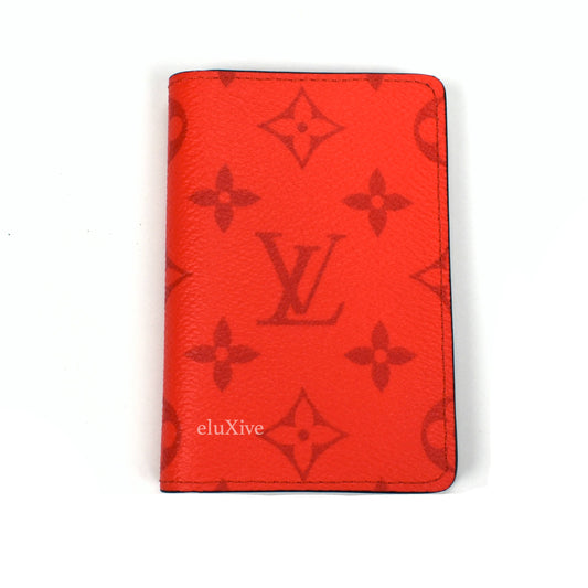 Louis Vuitton Pocket Organizer Wallet Gunmetal Silver Taiga Authentic Brand  New