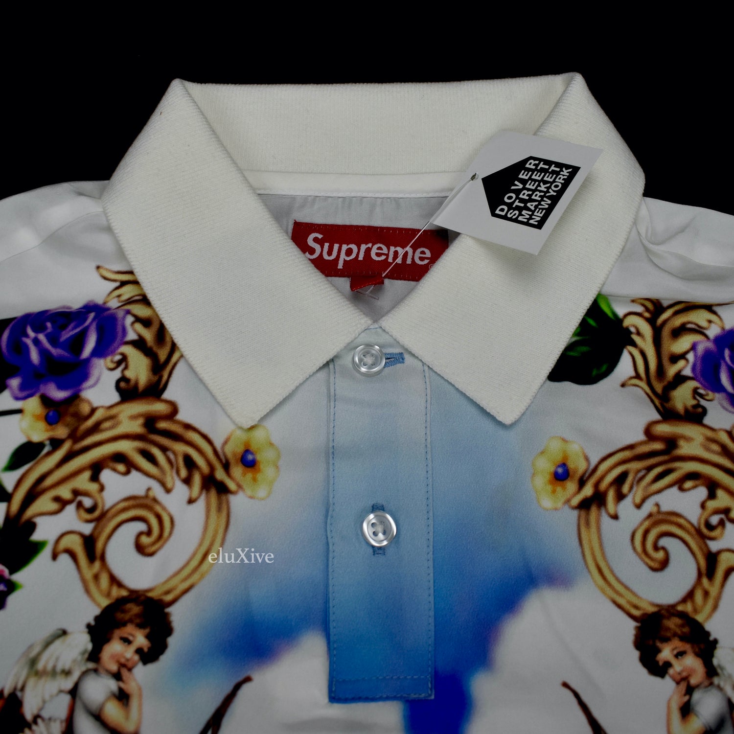 Supreme - Heavenly Print Silk Polo Shirt (White) – eluXive