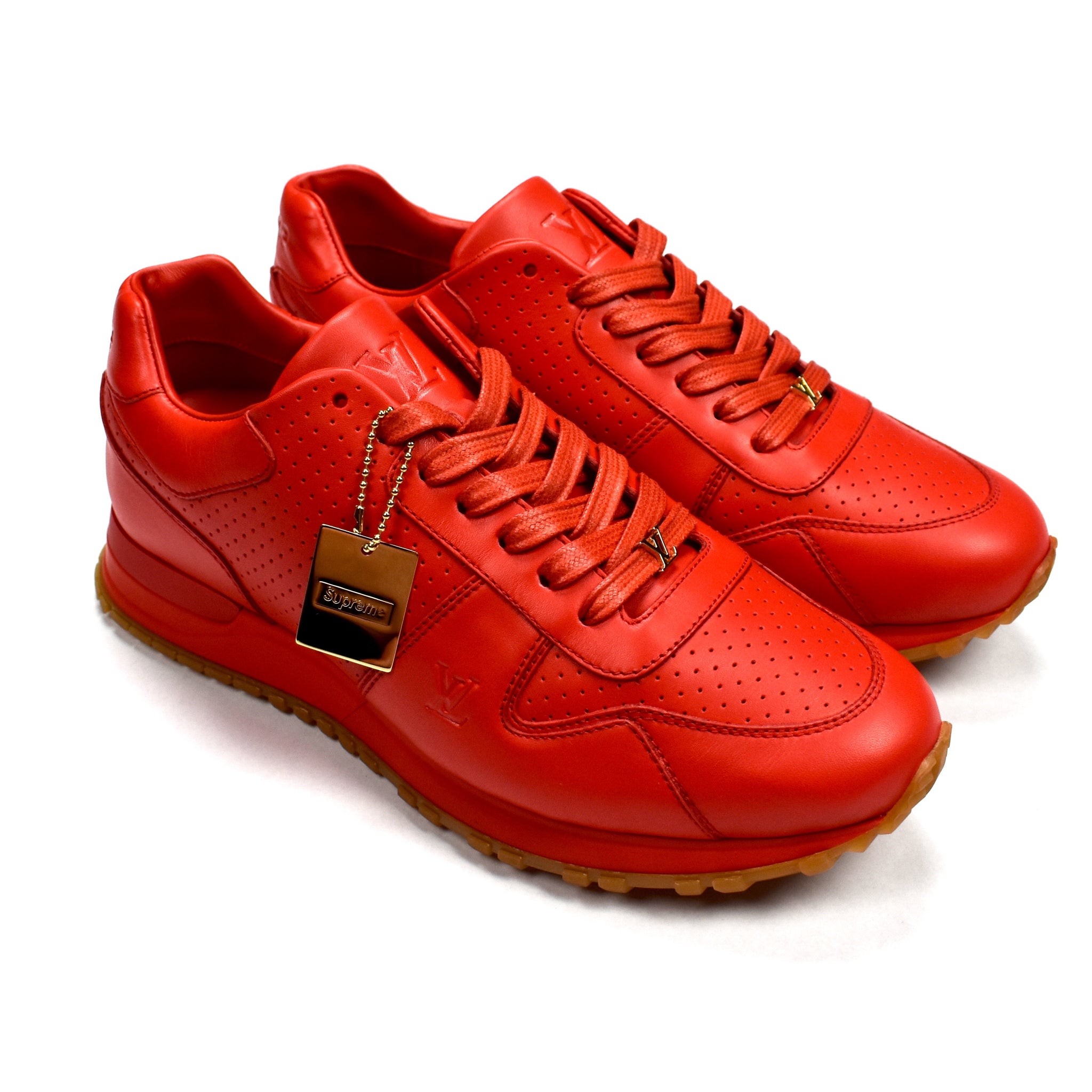 louis vuitton supreme shoes red