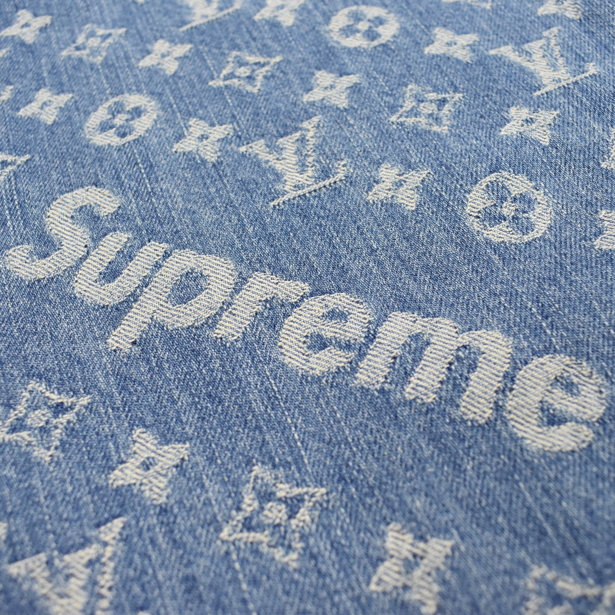 Louis Vuitton Blue Monogram & Pink Graffiti Logo Jeans