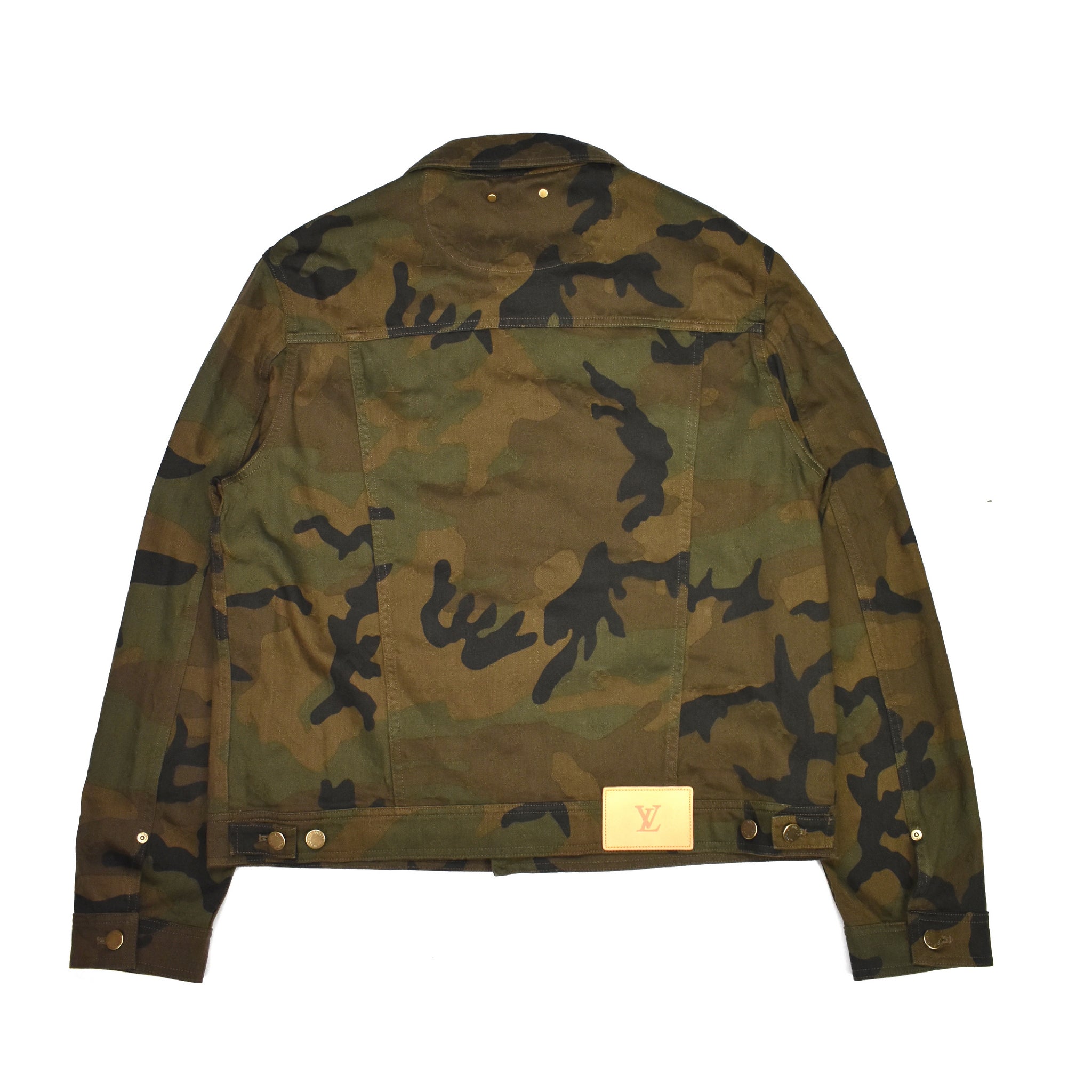 Louis Vuitton x Supreme - LV Monogram Camo Box Logo Denim Trucker Jacket – eluXive