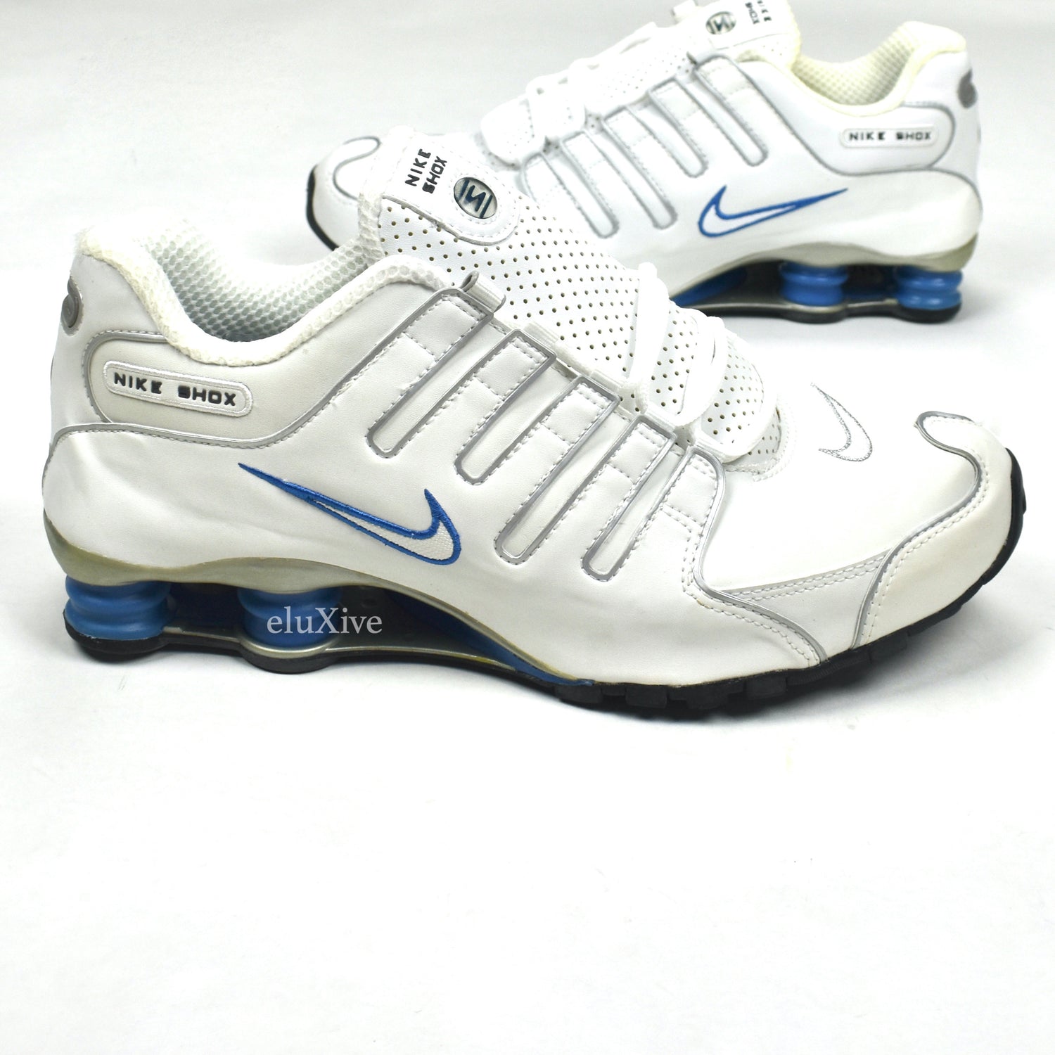 Nike - Men's Shox SE Dark Gray / Cobalt Blue / Gold Sneakers – eluXive