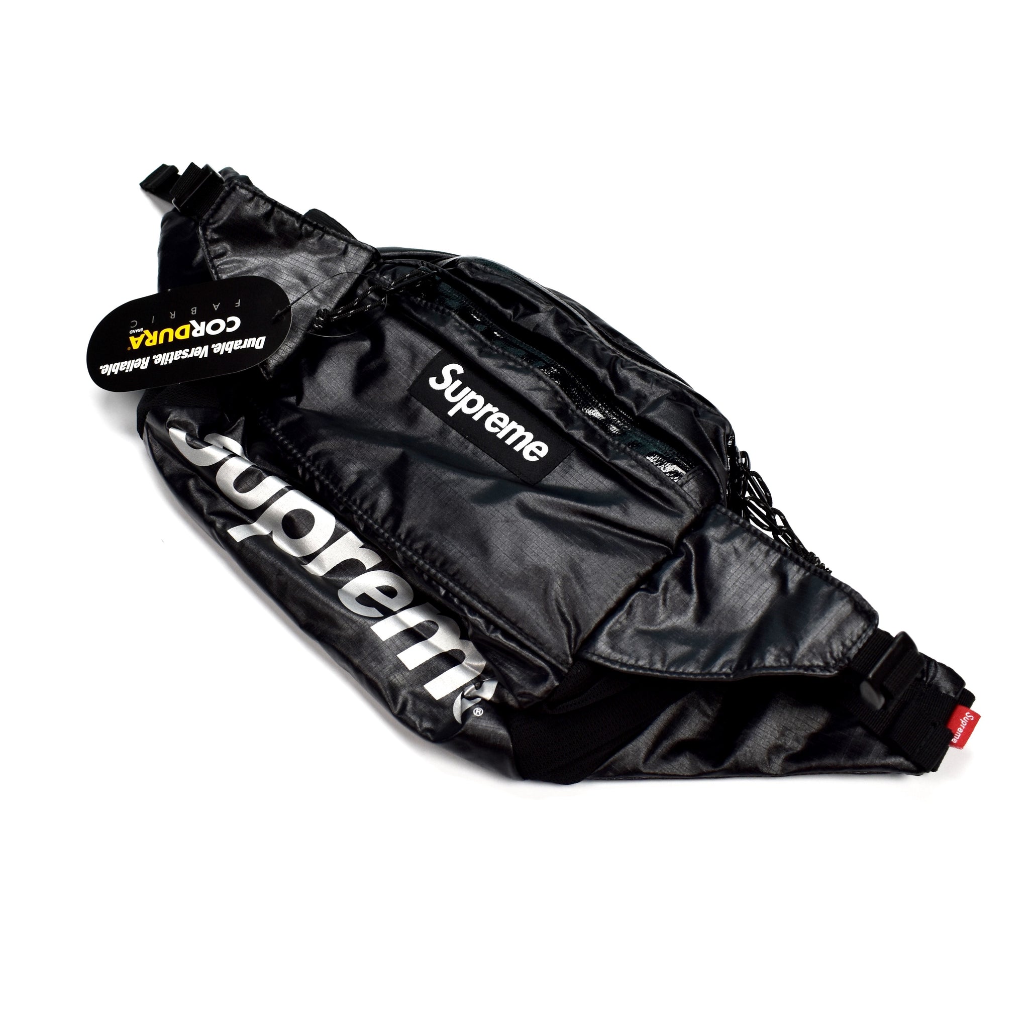 supreme black bum bag