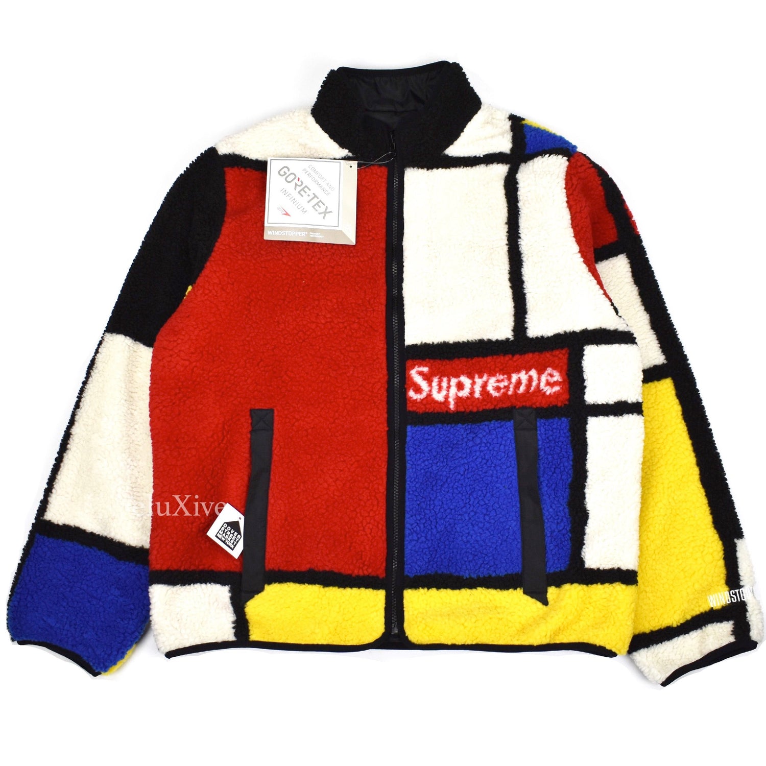 Supreme - Piet Mondrian Colorblocked Box Logo Fleece Jacket – eluXive