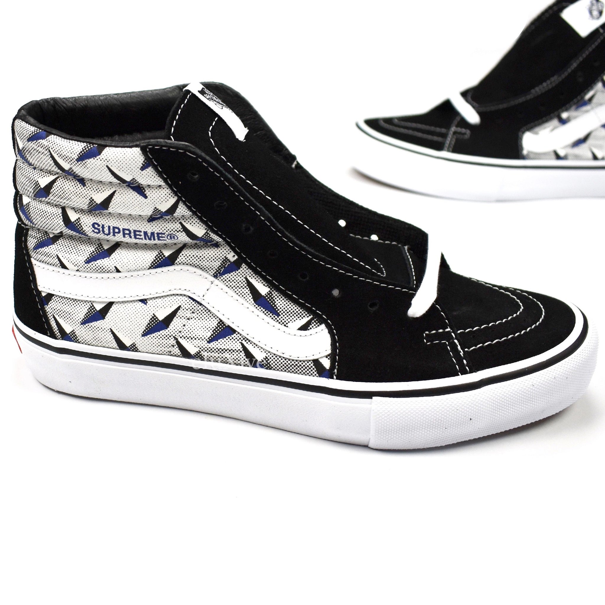 vans sk8 hi supreme diamond plate white