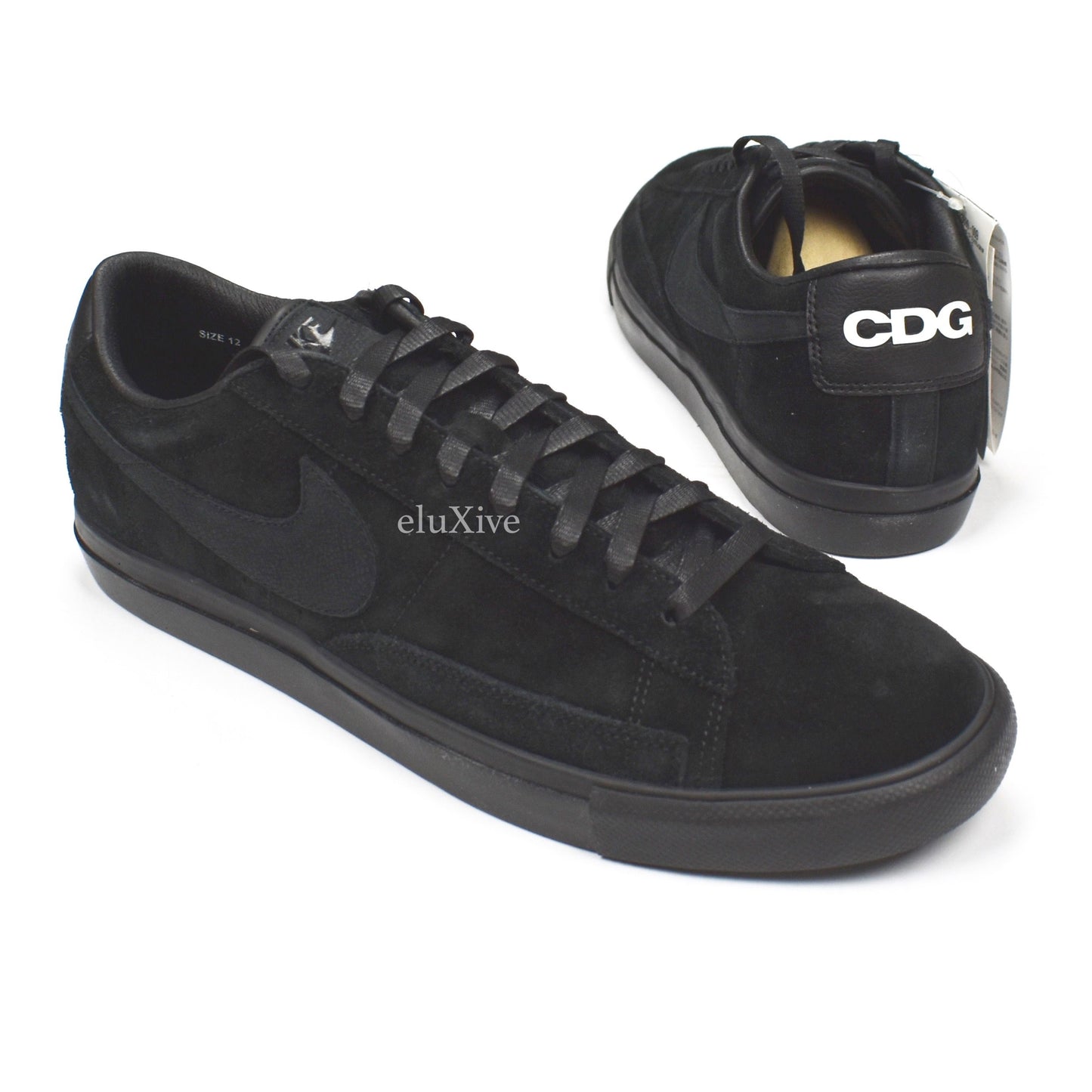 malicioso bahía imitar Comme des Garcons x Nike - Black Suede Blazer Low Premium CDG Sneakers –  eluXive