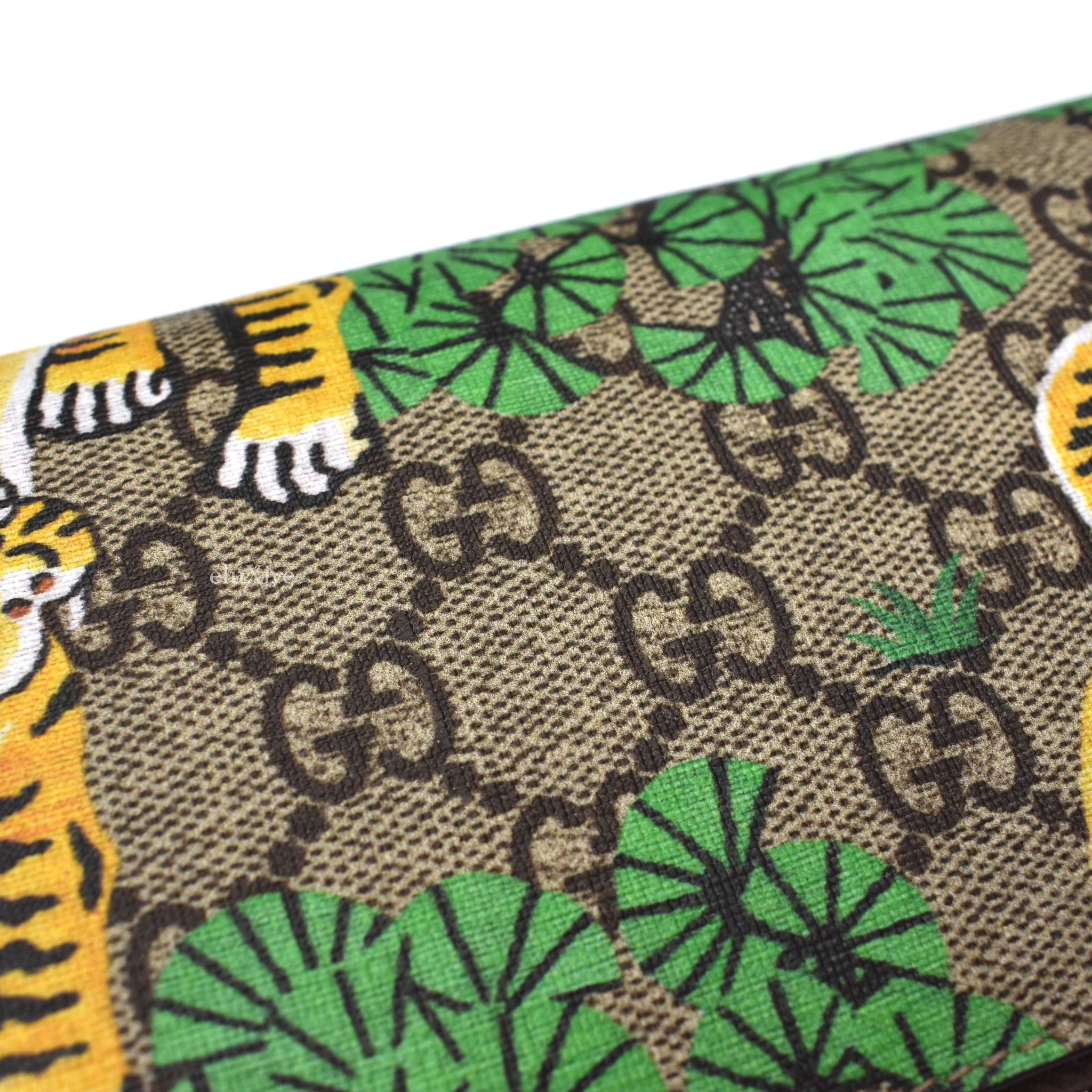 Gucci - Men&#39;s GG Supreme Logo Tiger Print Canvas Zip Around Wallet – eluXive