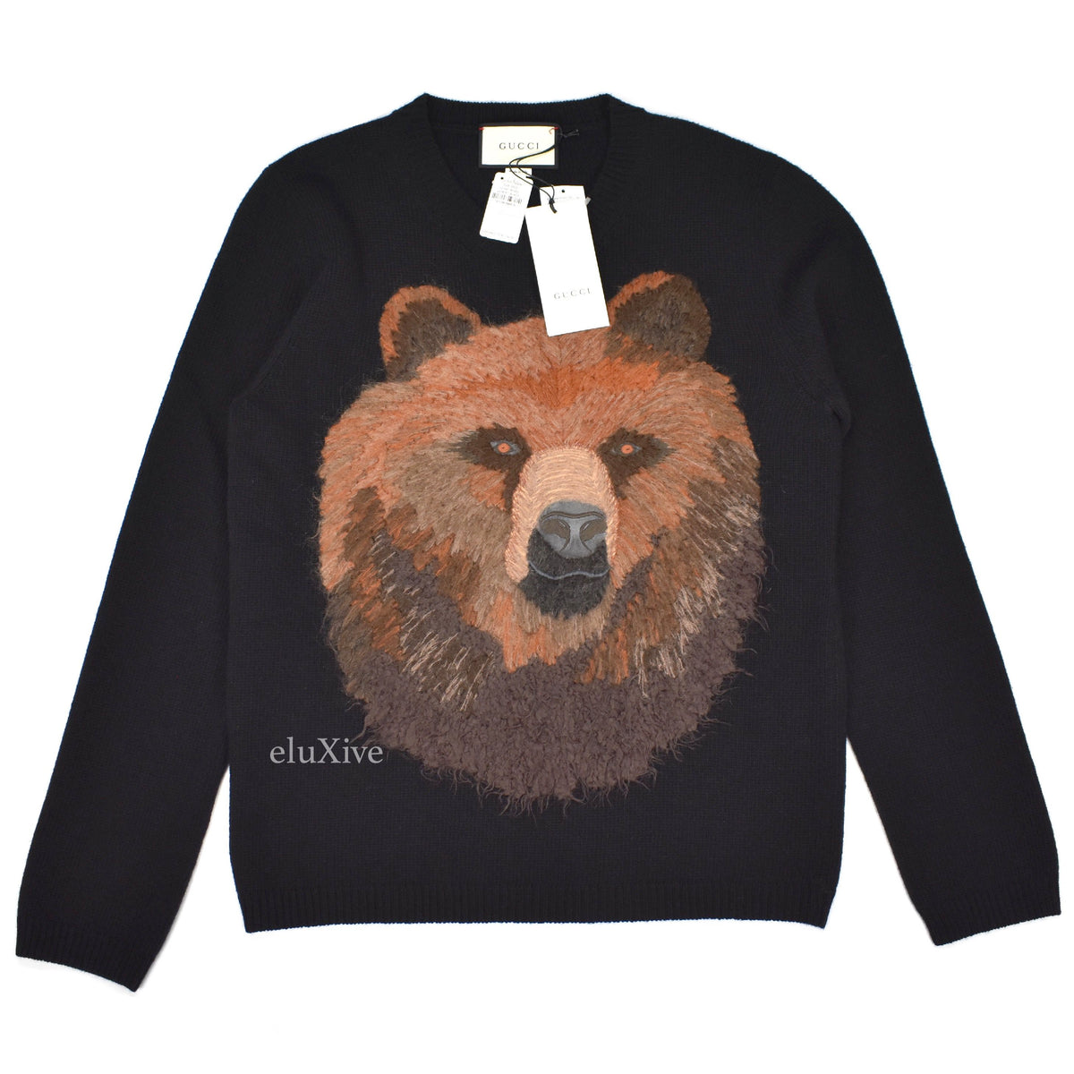 Gucci - Bear Embroidered Wool Sweater – eluXive