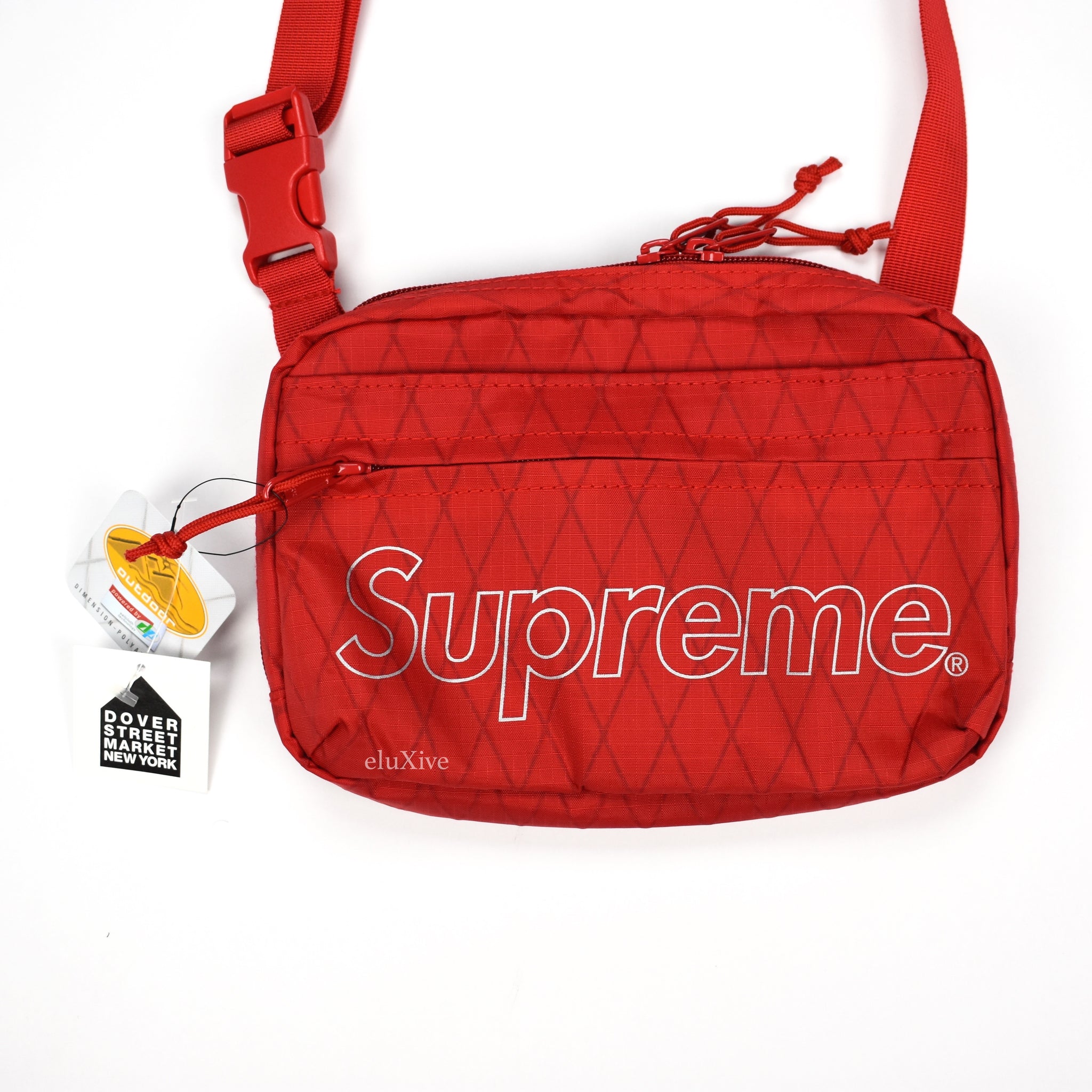 Supreme - FW18 Red Reflective Box Logo Shoulder Bag / Messenger Pack – eluXive