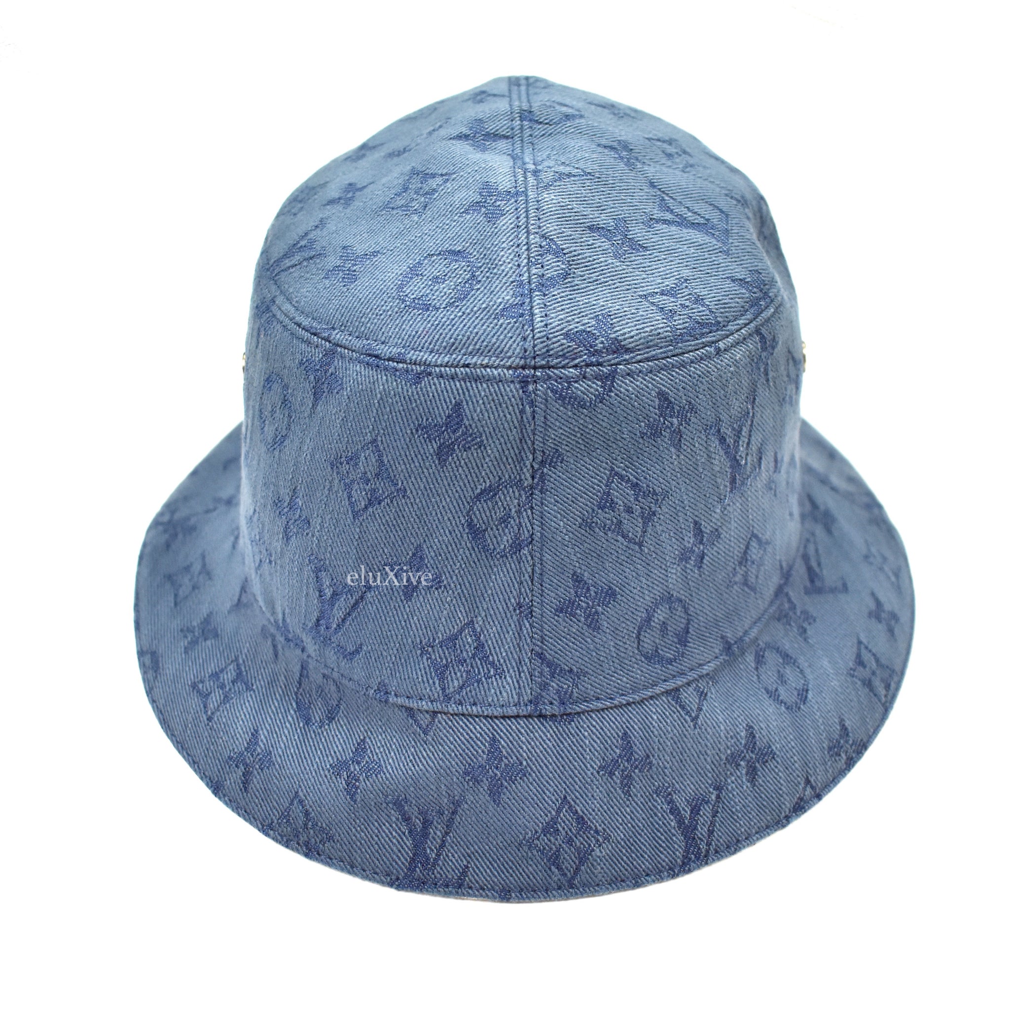 Louis Vuitton - Monogram Denim Woven Bucket Hat – eluXive