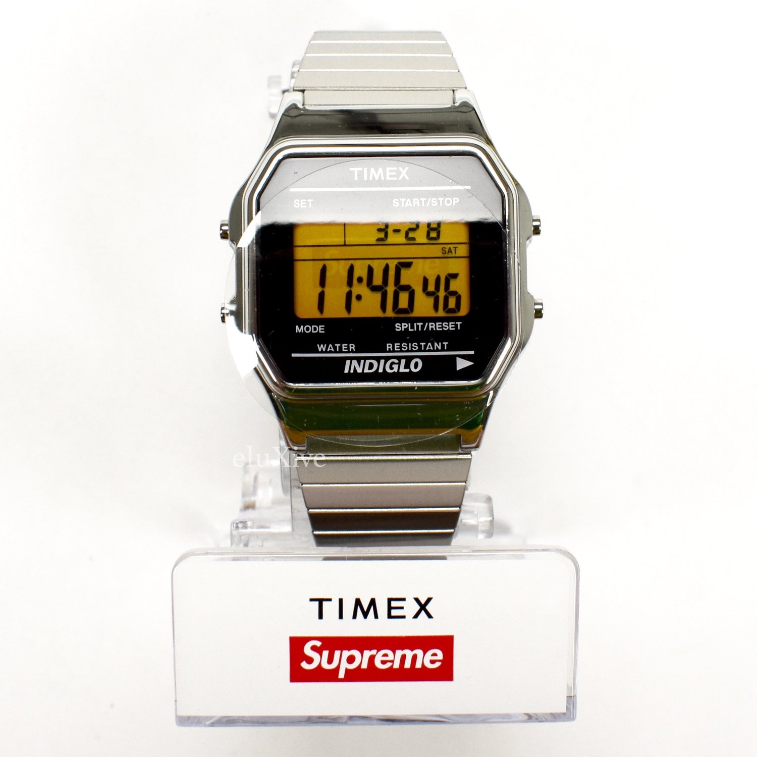 Supreme x Timex - Silver Box Logo Digital Watch – eluXive