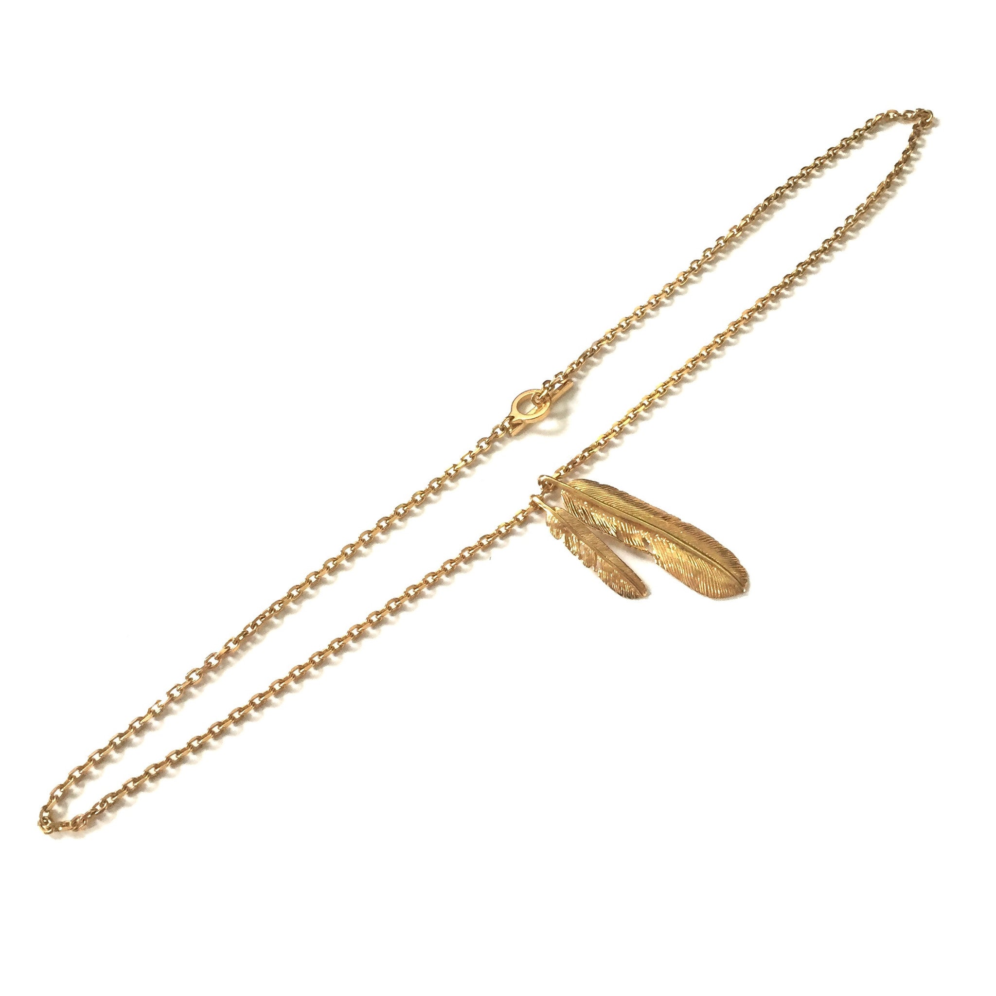 Tom Ford - Men's Runway Gold Feather Pendant & Chain Necklace – eluXive