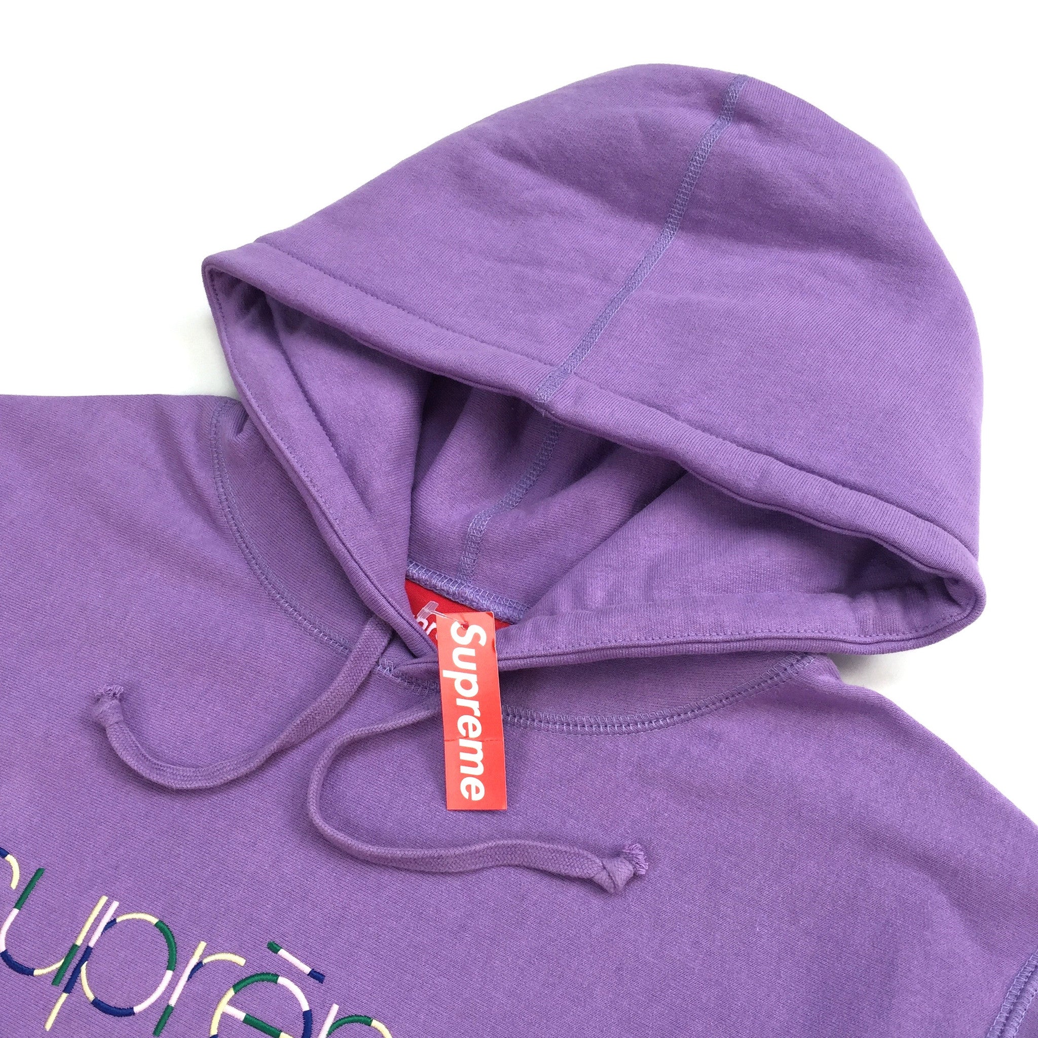 supreme multicolor classic logo hoodie