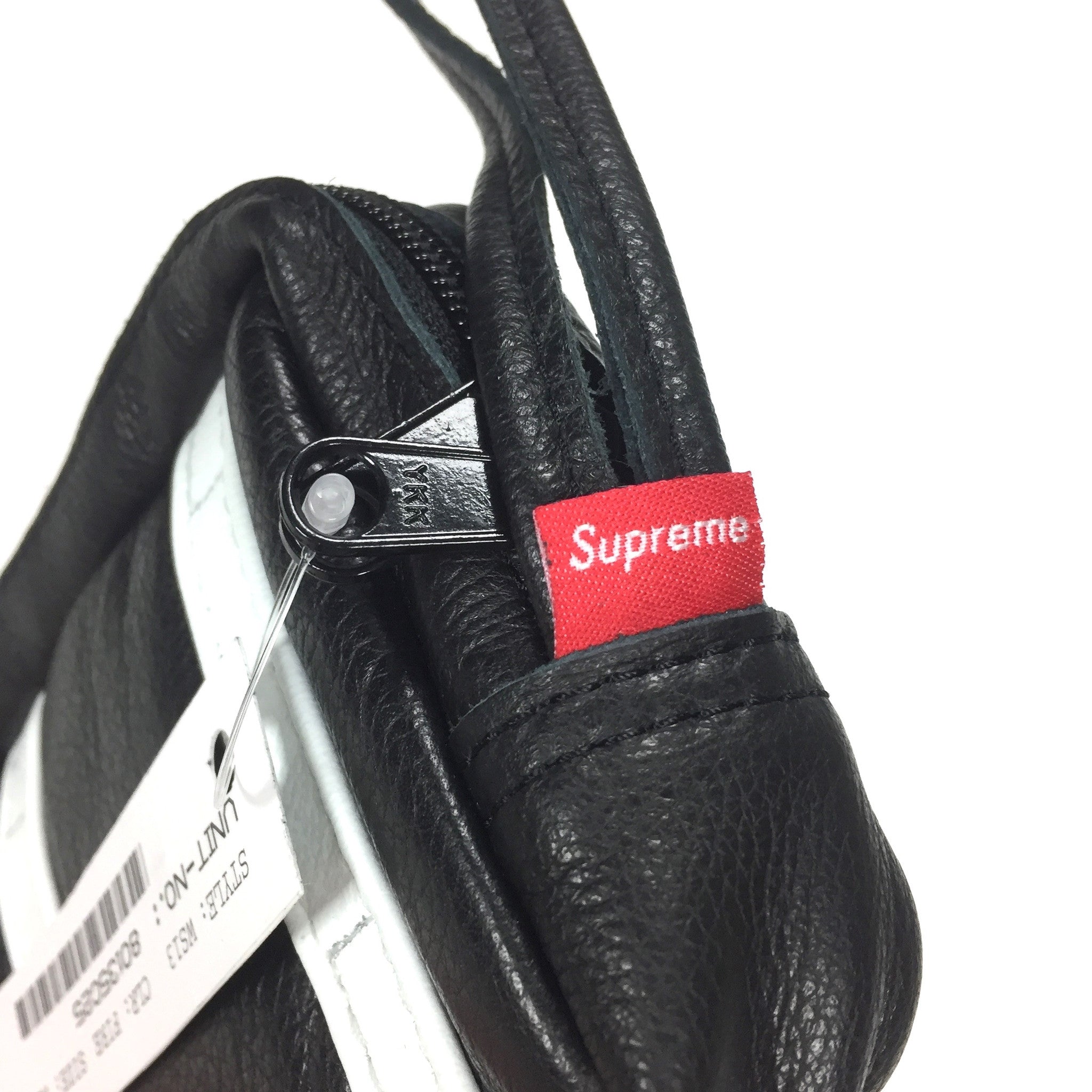 Supreme x Vanson - SS17 Black Leather Logo Patch Wrist Bag / Hip Pouch – eluXive