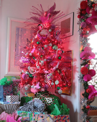 Hot pink flamingo christmas tree decorating ideas