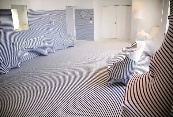 bizarre interior design trend the striped bathroom