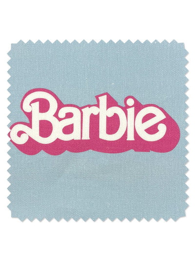 Barbie Fabric by the Yard - 80s Barbie™ Logo - Lavender - Barbie Material  For Sale