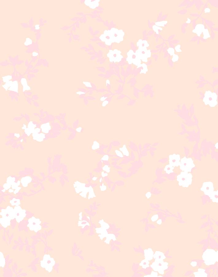 Françoise Floral' Wallpaper by Clare V. - Pink / Peach