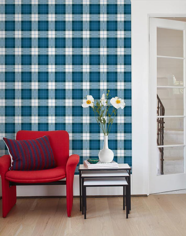 Sofia Plaid' Wallpaper by Wallshoppe - Yellow