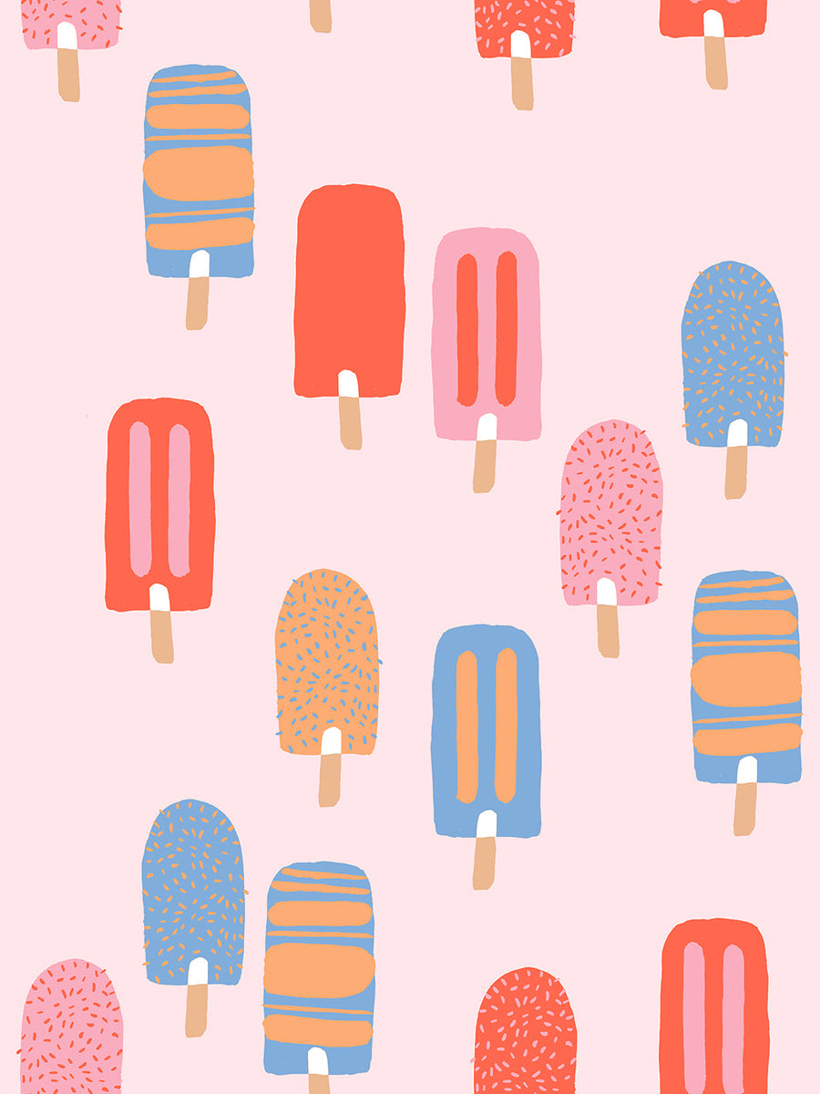 Popsicles Wallpaper by Tea Collection - Pink - Kids & Nursery Wallpaper ...